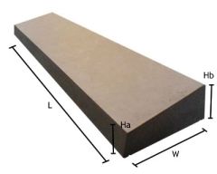 9 inch, 225mm Concrete Utility Once Weathered Wall Coping Stone - Cream