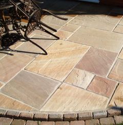 Rippon Buff, Natural Sandstone Paving 22mm Calibrated  19m2 Patio Kit