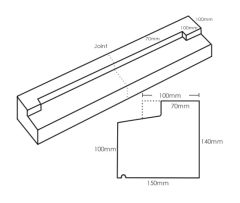 TYPE3 Concrete Stooled Window Sill 140-100mm x 150mm
