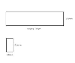 Flush, Straight Edge Dry Cast Stone Window Head 215mm x 100mm