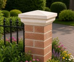 9 inch, 225mm Fluted Stone Pier Cap