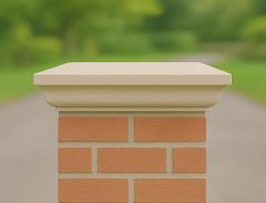 18 inch, 460mm Fluted Flat Top Stone Pier Cap