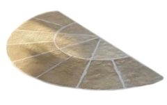 Olde York 1.8m HALF Circle Patio Kit - Worn Limestone