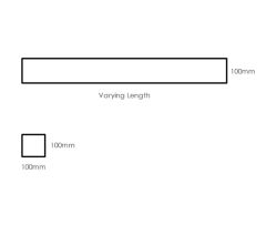 Flush, Straight Edge Dry Cast Stone Window Head 100mm x 100mm