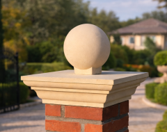 13 inch Regency Stone Flat Top Pier Cap with Sphere (Ball)