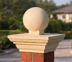 9 inch Regency Stone Flat Top Pier Cap with Sphere (Ball)