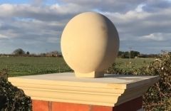 9 inch Regency Stone Flat Top Pier Cap with Sphere (Ball)