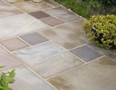 Autumn Mix, Natural Sandstone Paving 22mm Calibrated  19m2 Patio Kit