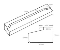TYPE10 Dry Cast Stone Stooled Window Sill 115-65mm x 160mm