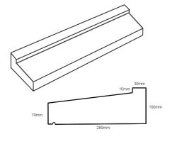 TYPE11 Dry Cast Stone Window Sill 100-70mm x 280mm
