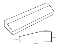 TYPE12 Dry Cast Stone Window Sill 75-55mm x 270mm