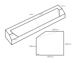TYPE13 Dry Cast Stone Stooled Window Sill 150-100mm x 190mm