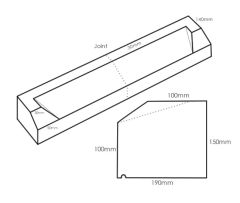 TYPE13 Dry Cast Stone Stooled Window Sill 150-100mm x 190mm