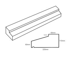 TYPE14 Dry Cast Stone Window Sill 110-60mm x 225mm