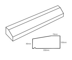 TYPE15 Dry Cast Stone Window Sill 100-80mm x 250mm