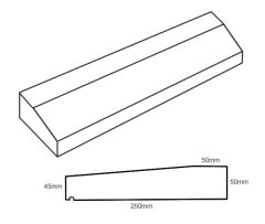 TYPE16 Dry Cast Stone Window Sill 50-45mm x 250mm