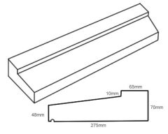 TYPE4 Dry Cast Stone Slip Window Sill 70-48mm x 275mm