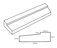 TYPE8 Dry Cast Stone Window Sill 95-75mm x 275mm