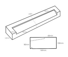 TYPE9 Dry Cast Stone Stooled Window Sill 100-80mm x 160mm